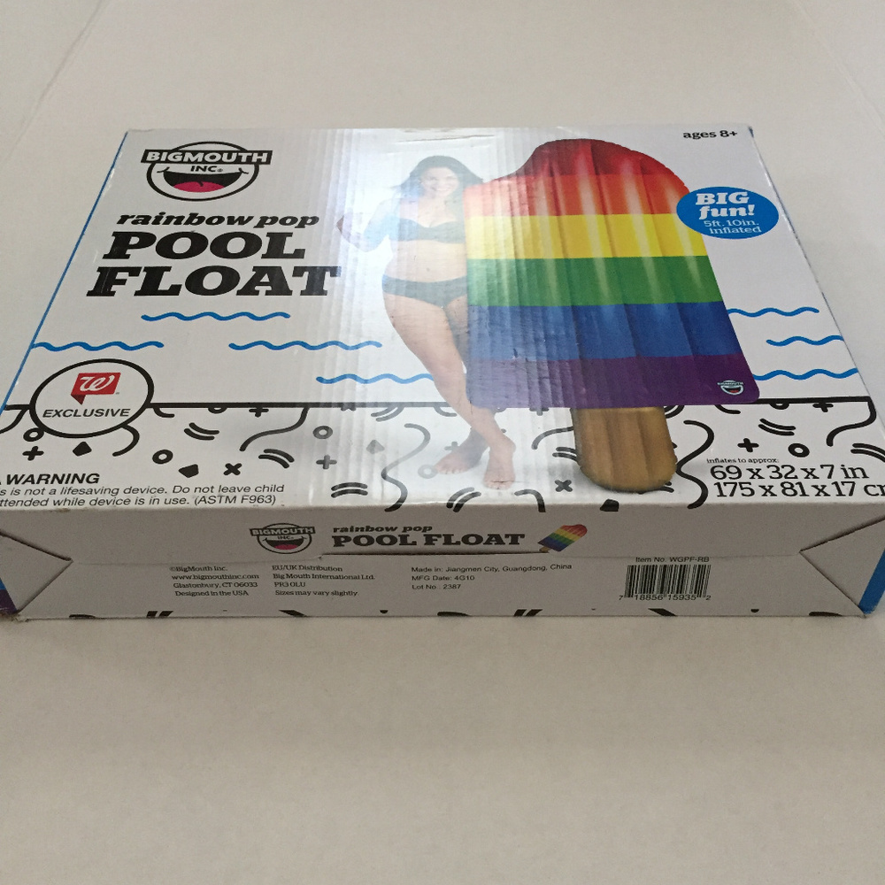 New BIGMOUTH Giant Rainbow Pop Inflatable Pool - Picture 3 of 3